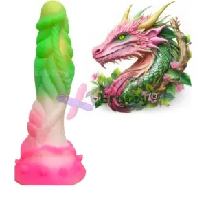 Fantasy Dildo Green Pink Neon Realistic Dong