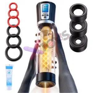 Electric Penis Pump for Men – Automatic Vacuum Pump with LED Display & 6 Rings