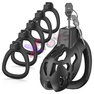 Yivans Male Chastity Cage with 5 Rings