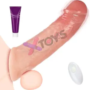 Vibrating Penis Sleeve – 10 Modes Remote Control Extender